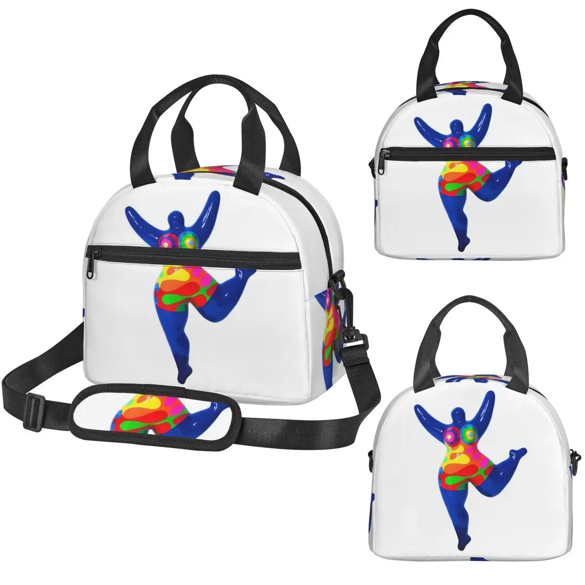 

Синяя термосумка Blue Nana Biriney Tribute To Niki De Saint Phalle для детей, школьная термосумка-холодильник, сумка-тоут для обедов