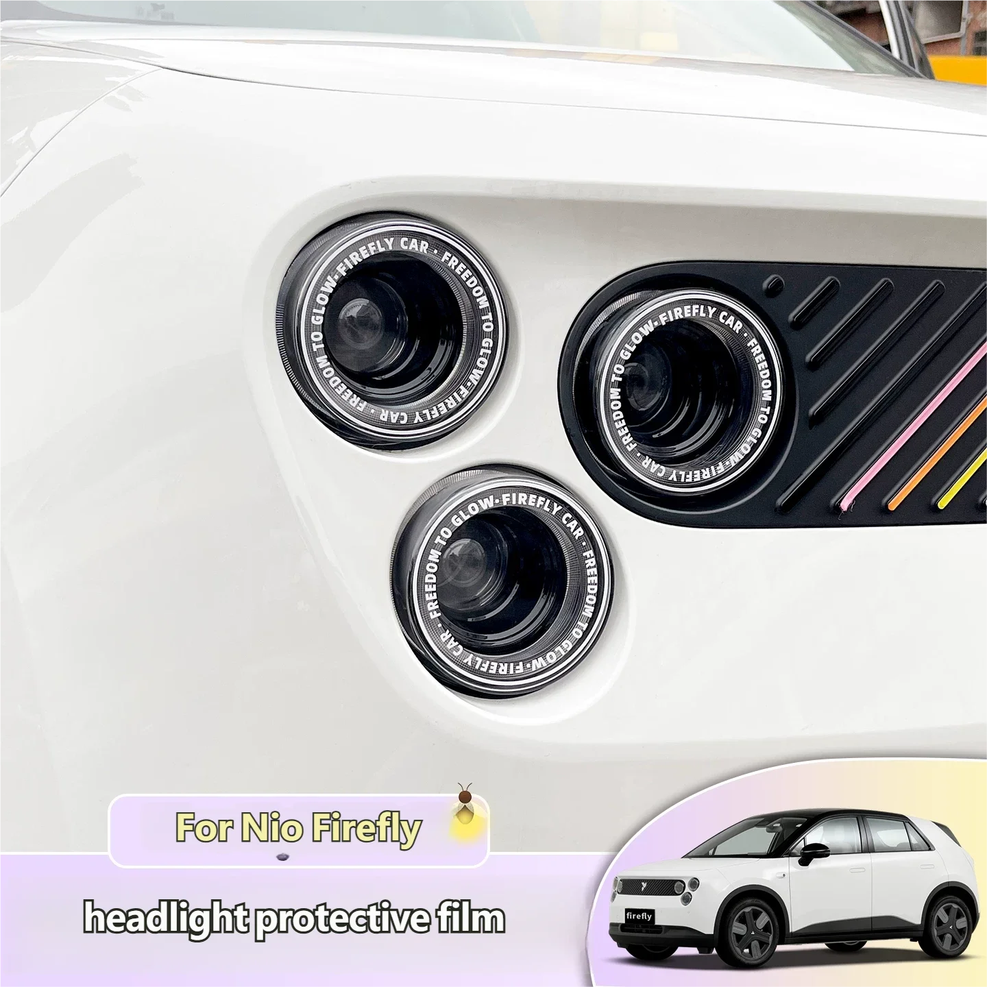 Front Headlight Lights PVC Protective Films For Nio Firefly Headlights Anti-Scratch & UV Resistant Easy Install Kit