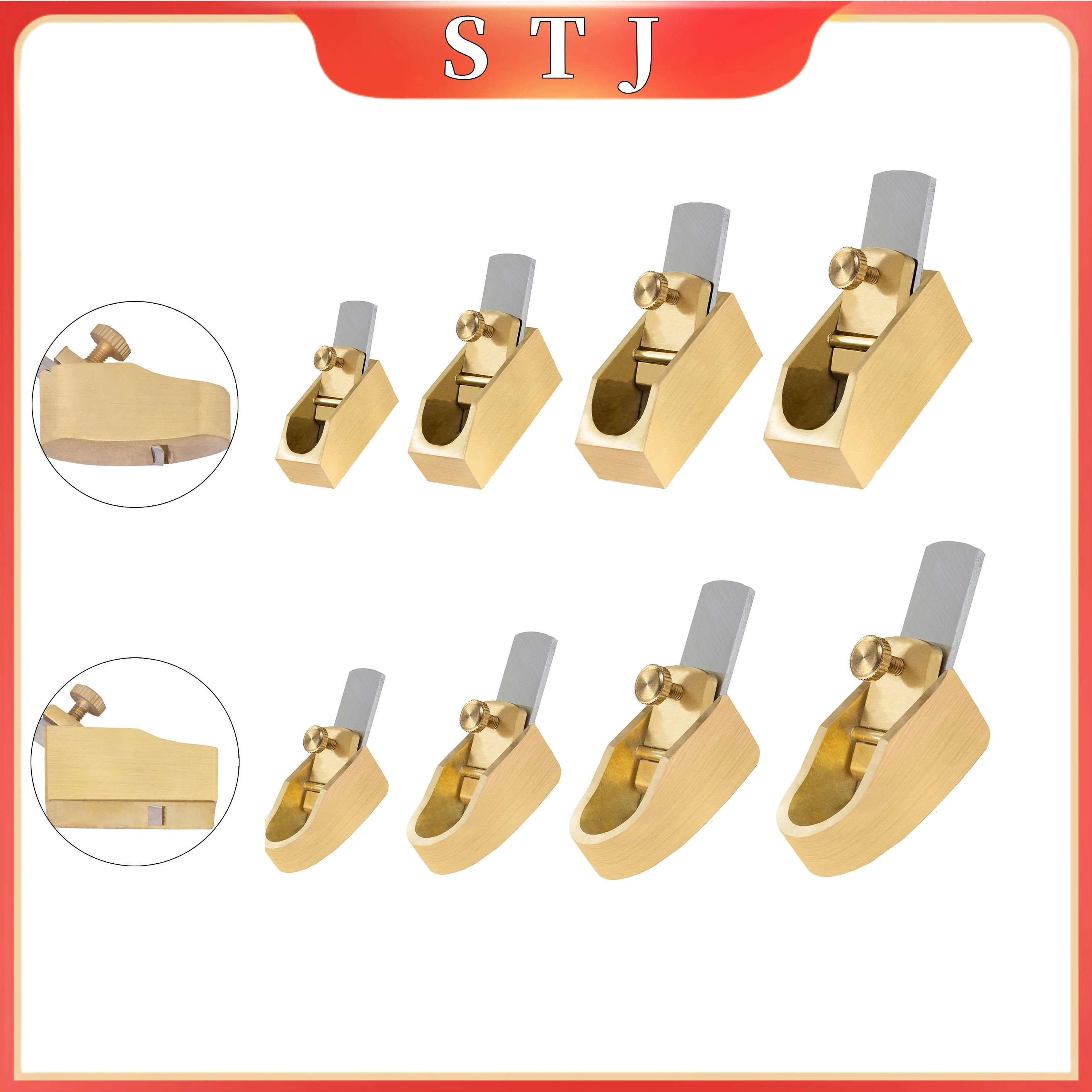 Different size copper Brass convex flat bottom violin Edge planes Planer Woodworking Plane Cutter Manual Push Planing Hand Tool