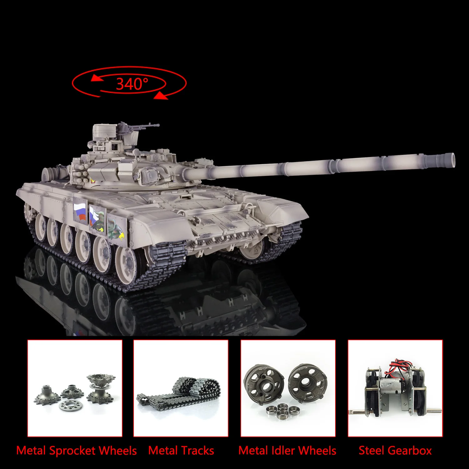 

HENG LONG 1/16 желтый 2,4 г 7,0 Модернизированный Металл Ver Россия T90 RTR Радиоуправляемый Танк 3938 стальной редуктор подшипник гусеницы Динамик игрушки TH17862