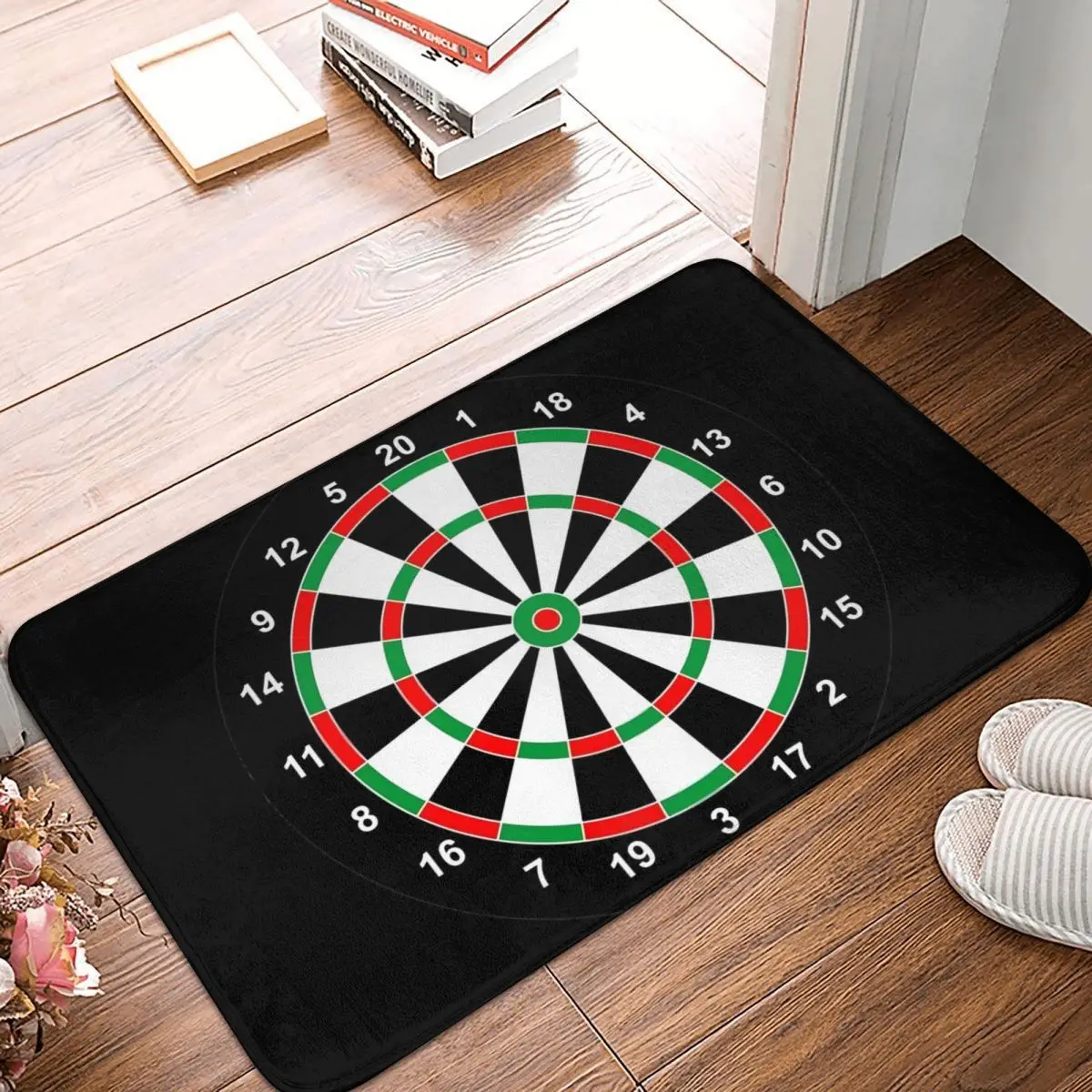 Dart Board Arrow Target Bath Mat Game Absorbent Toilet Pad for Shower Home Entrance Non Slip Foot Mat Pattern Bathroom Mats