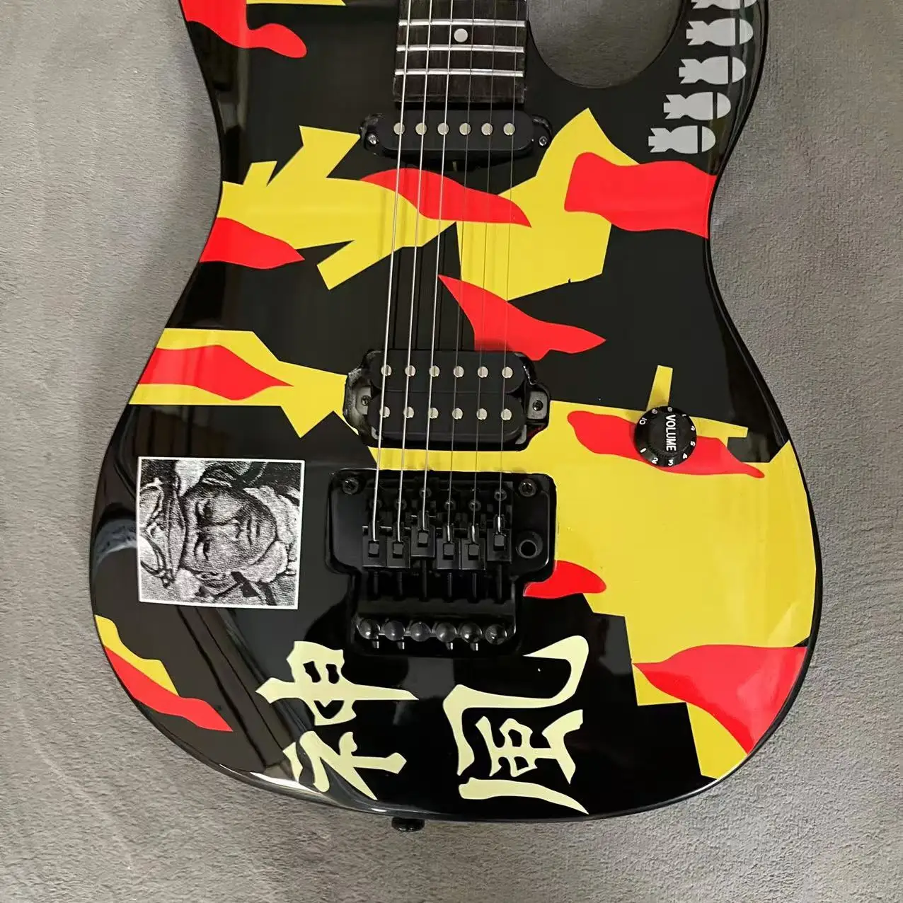 Guitar 6-chord hand-painted electric guitar, hand-painted color body, factory real photo, in stock, order immediately shipped