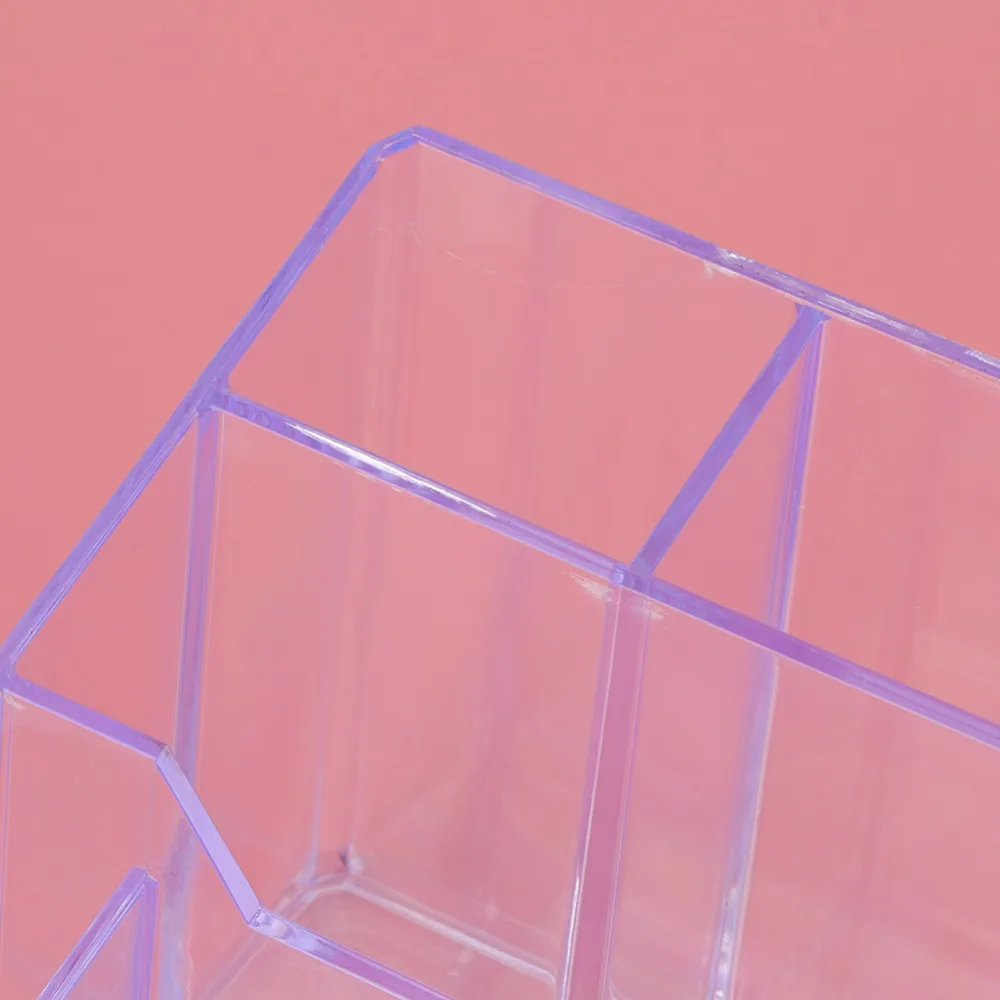 Acrylic Pen Holder MultiFunction 15*10.7*9cm MultiFunction Pen Holder Large Capacity Separated Design Desktop Pen Holder
