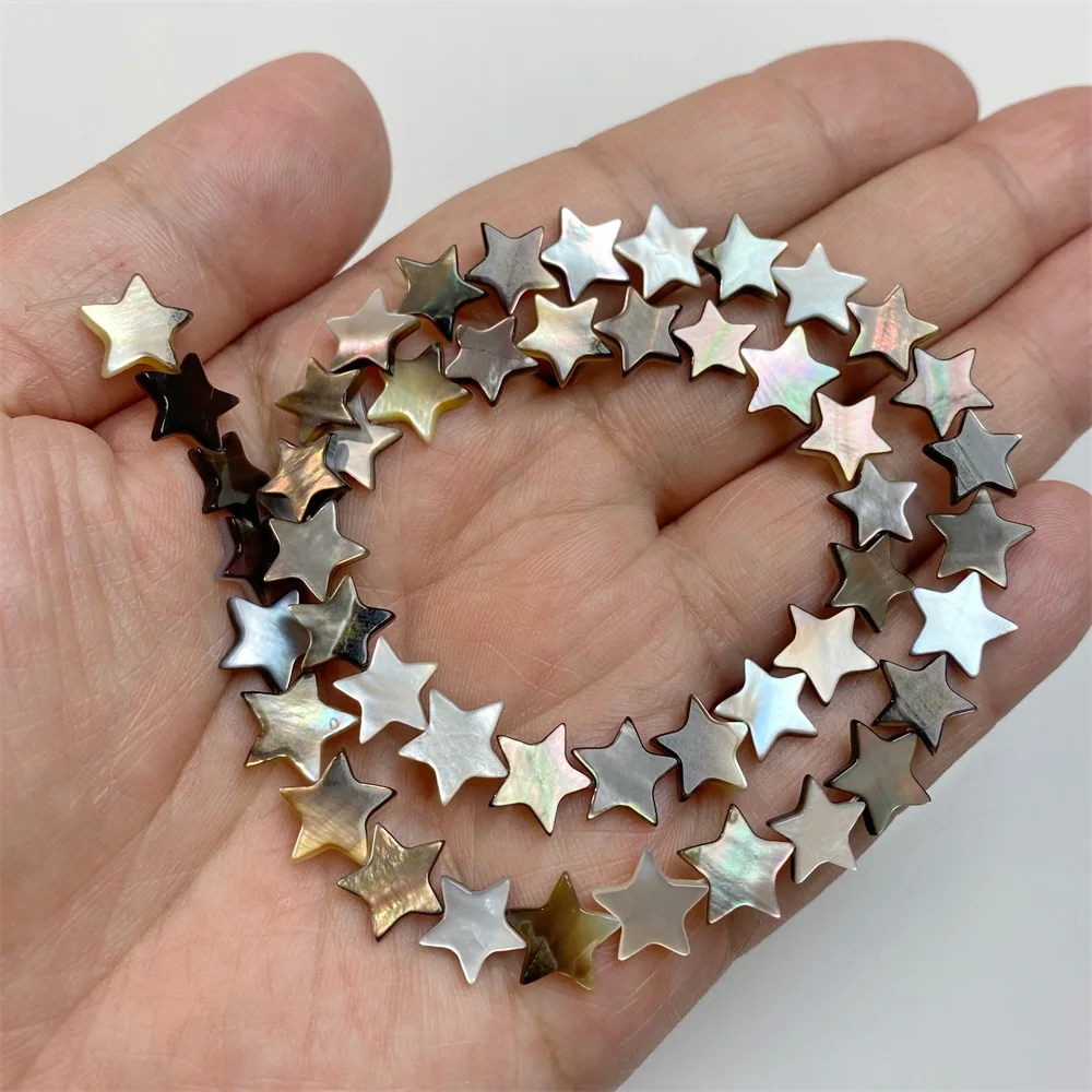 8/10/12mm Star Shape Black Gray Shell Bead Natural Mother Of Pearl Shell Beads For Jewelry Making DIY Bracelet Earrings Necklace