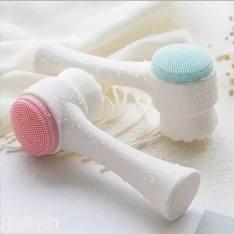 Silica Gel Facial Brush Double Sided Facial Cleanser Blackhead Removing Product Pore Cleaner Exfoliating Facial Brush Face Brush