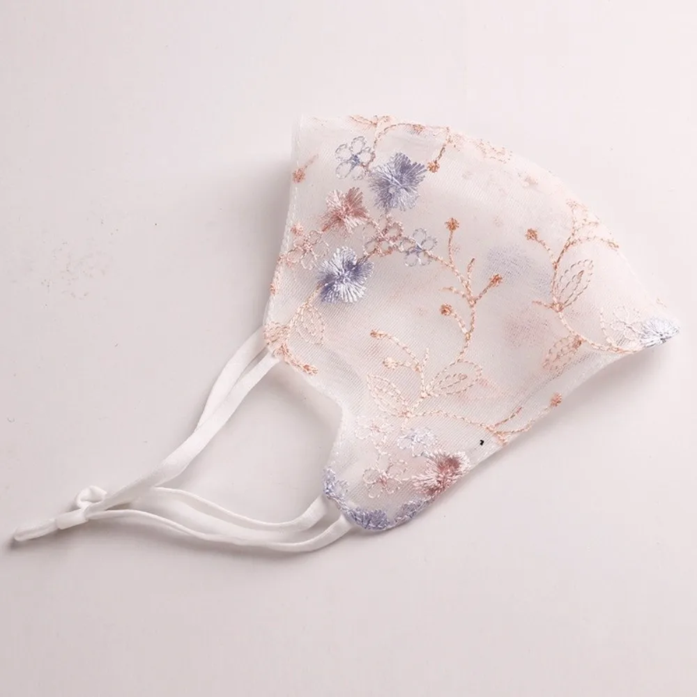 

Классическая вышитая цветочная маска-вуаль, пылезащитная, дышащая, кружевная, регулируемая, тонкая, солнцезащитная маска для лица