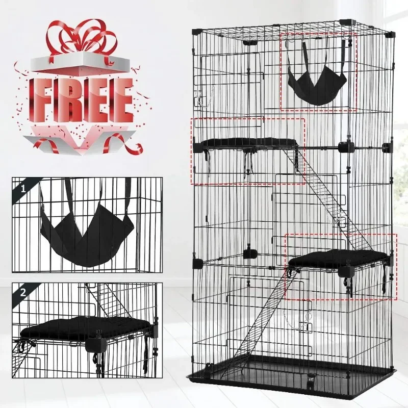 

3-Tier 67 Inch Cage Enclosre Crate Ferret Cage Kennel Playpen