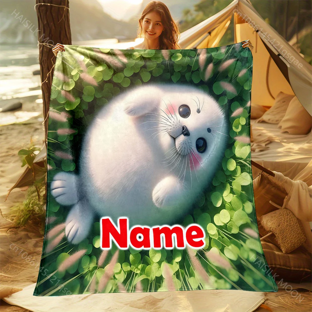 

Милое одеяло с мультяшным принтом маленького дельфина на заказ, теплое мягкое одеяло для дивана-кровати, путешествий, кемпинга, пикника, автофургона, детский подарок