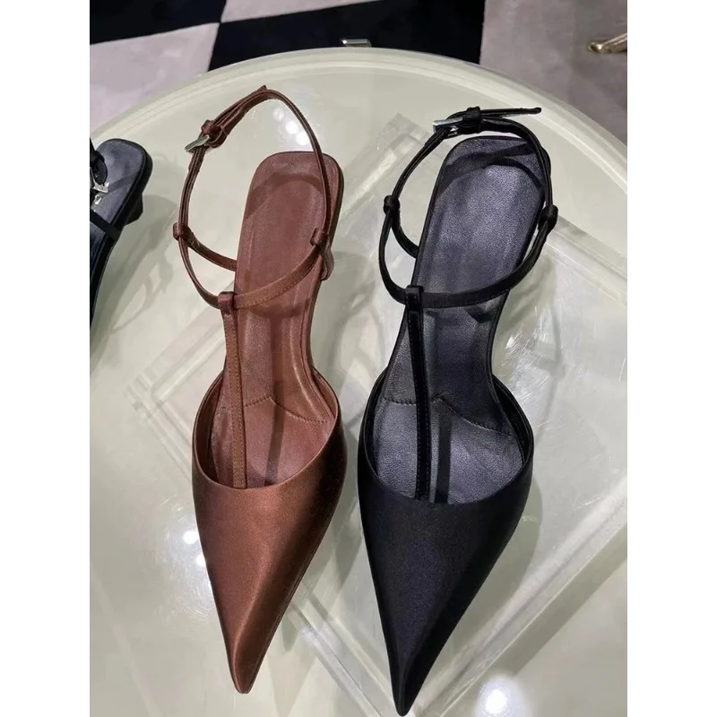 Brand Shoes for Women Sexy Pointed Toe Women's Sandals Comfortable Low Heel Trendy Sandal Simple Versatile Large Size Pumps