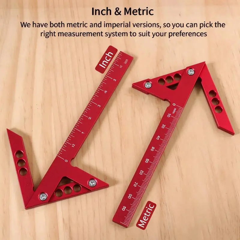 Portable Aluminum Alloy Center Finder Line Gauge Multi-function Angle Marking Ruler Suitable for Woodworking Handcraft Measuring