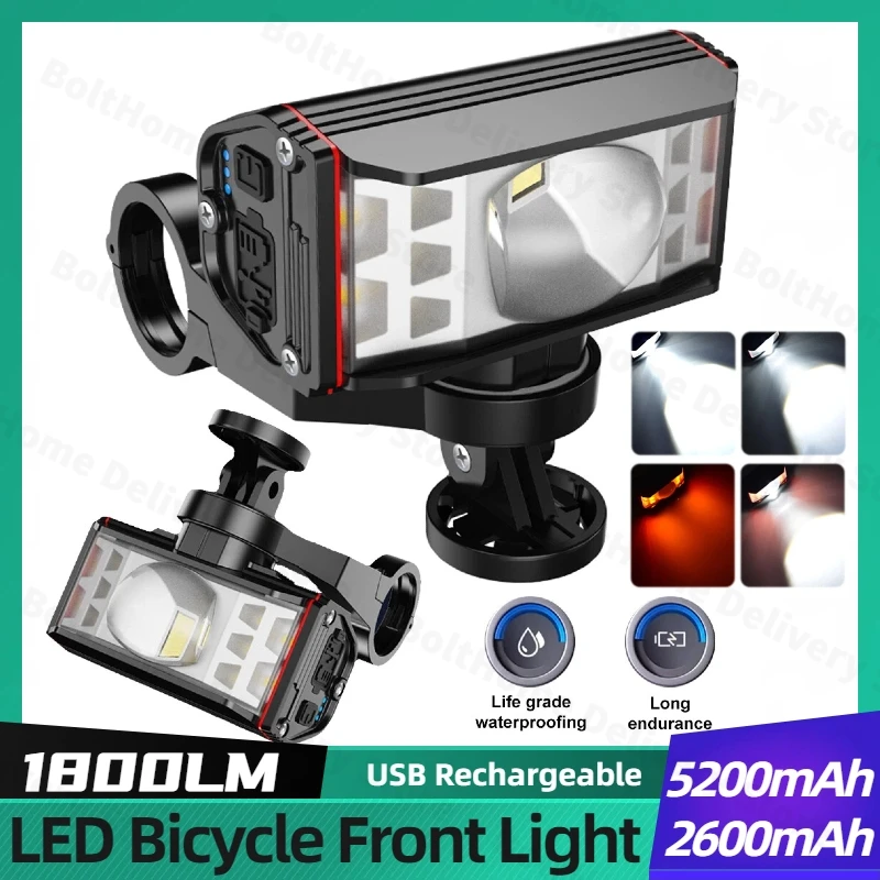 

Высокая видимость USB перезаряжаемый светодиодный передний фонарь для велосипеда 1800LM водонепроницаемый фонарик на руль велосипеда для безопасности ночной езды