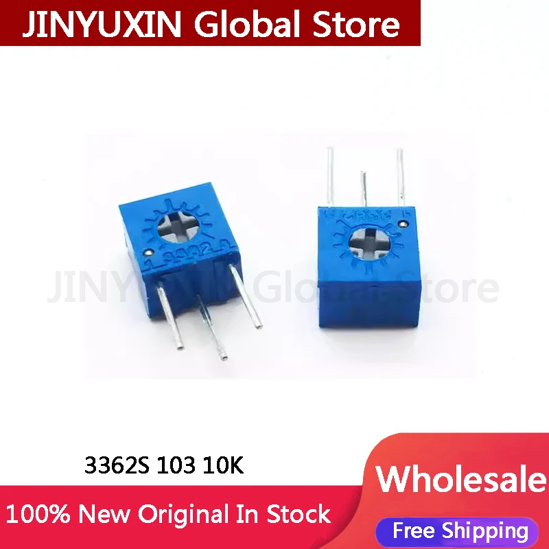 20Pcs 3362S 103 10K side adjustable precision adjustable resistor precision adjustable potentiometer In Stock Wholesale