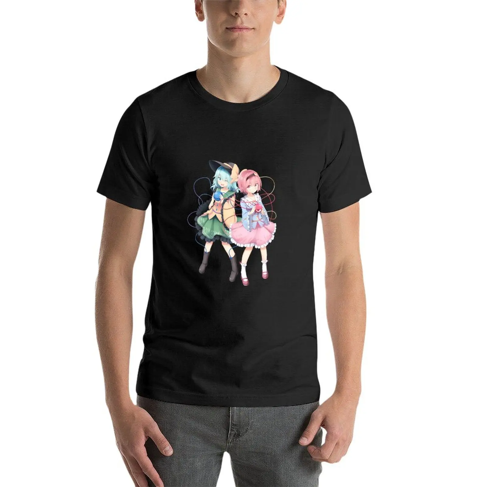 Koishi x Satori T-Shirt cute tops boys whites boys animal print Short sleeve tee men image 4