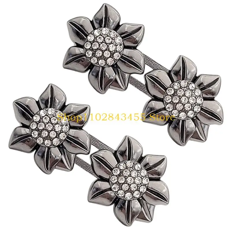 49mc Rhinestones decorato a scarpone decorato Stringele in lega abbigliamento staccabile Accessorio per abbigliamento