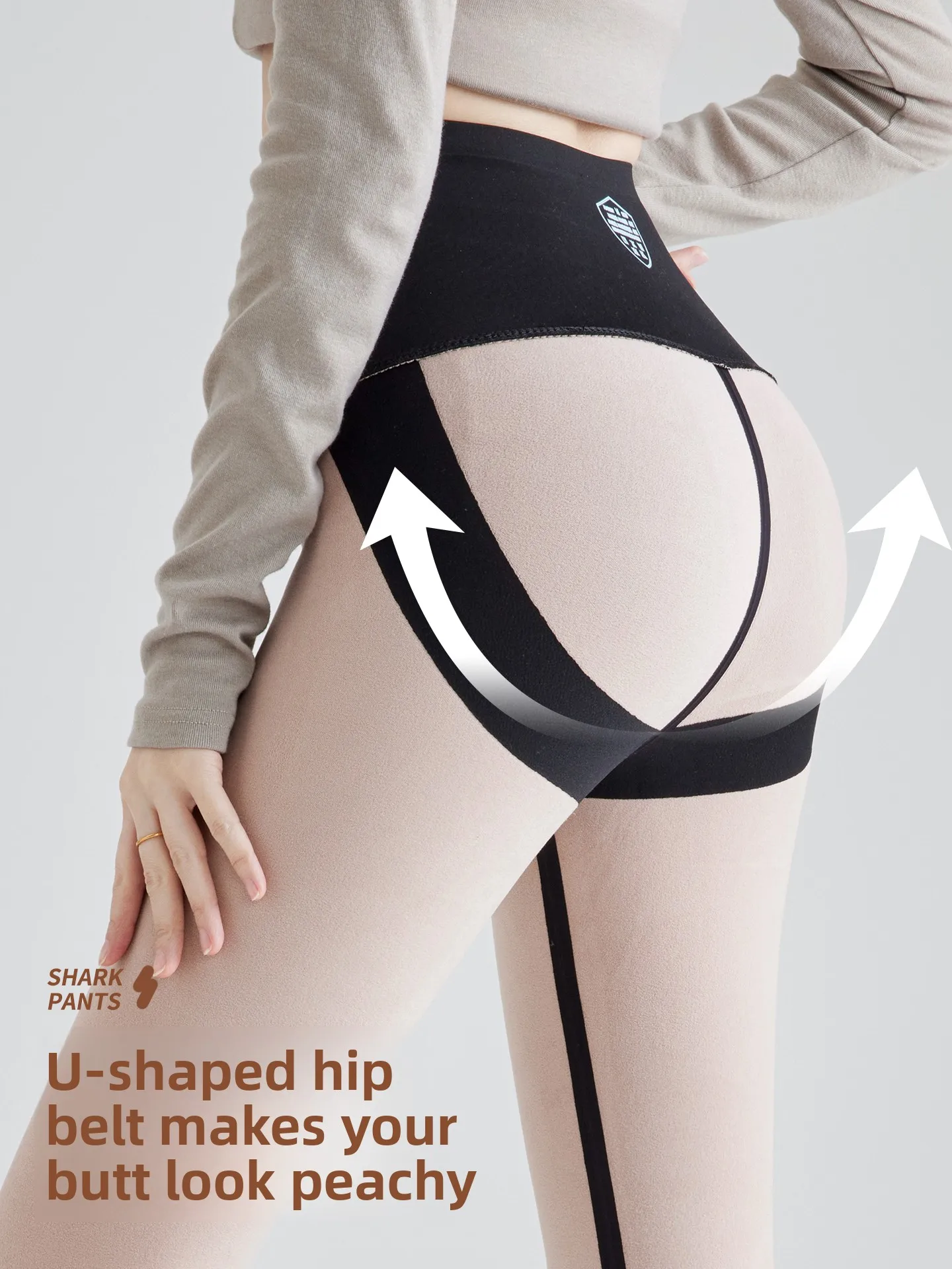 High Waist Thiened Woolen arkskin Yoga Pants Women's Outerwear Autumn Winter Fce Lined Base Layer Trousers