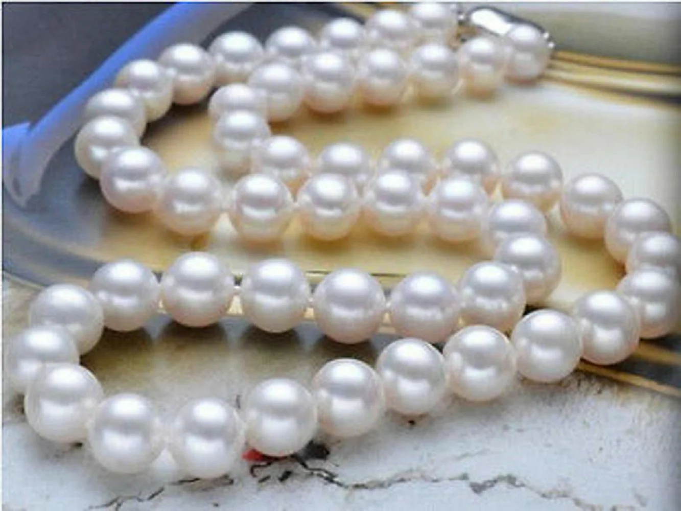 

AAA++++8-9mm 9-10MM 10-11MM 11-12MM circular natural akoya white pearl necklace 18"