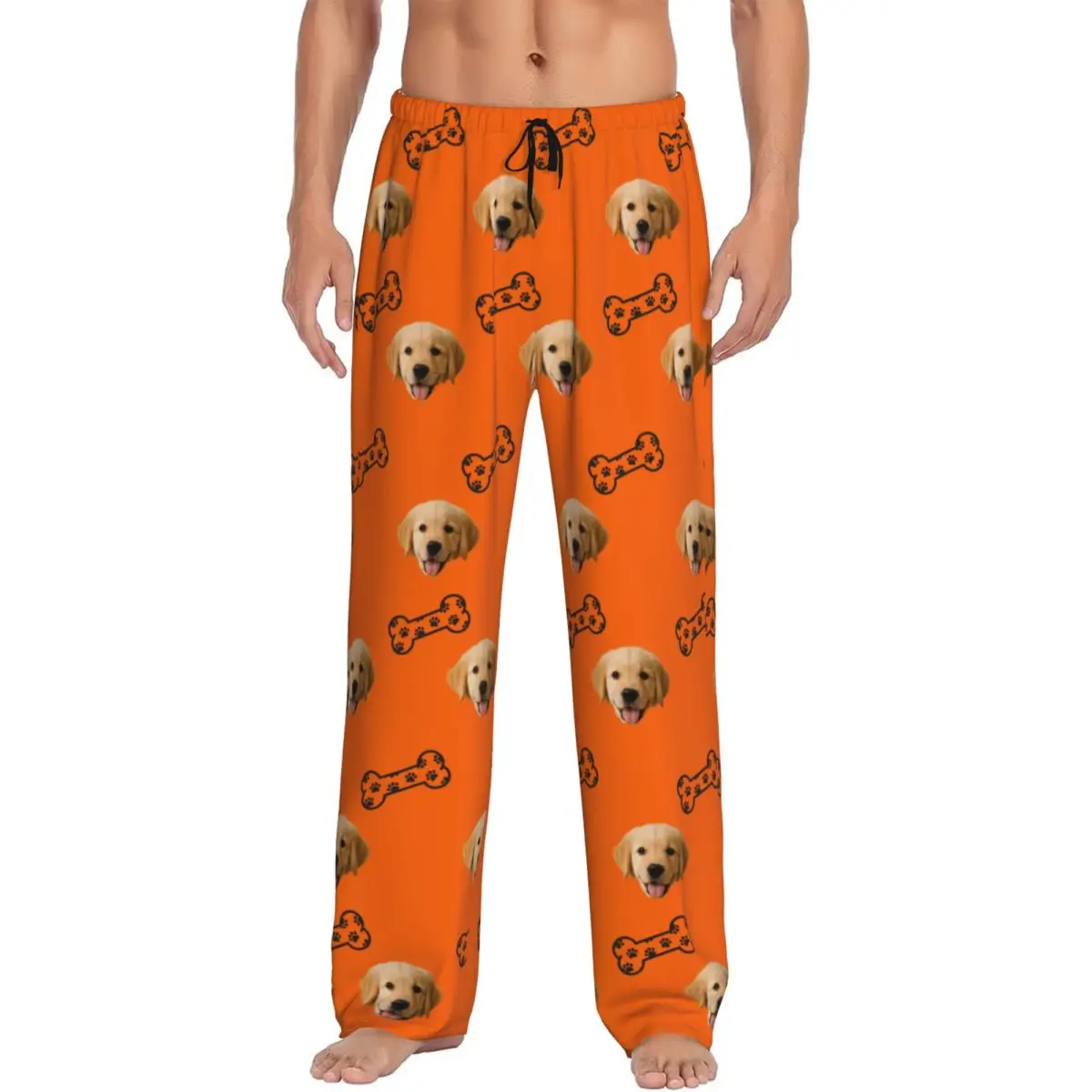 

Custom Men's Personalized Pet Dog Face Pajamas Pajama Pants Print Sleep Sleepwear Bottoms with Pockets