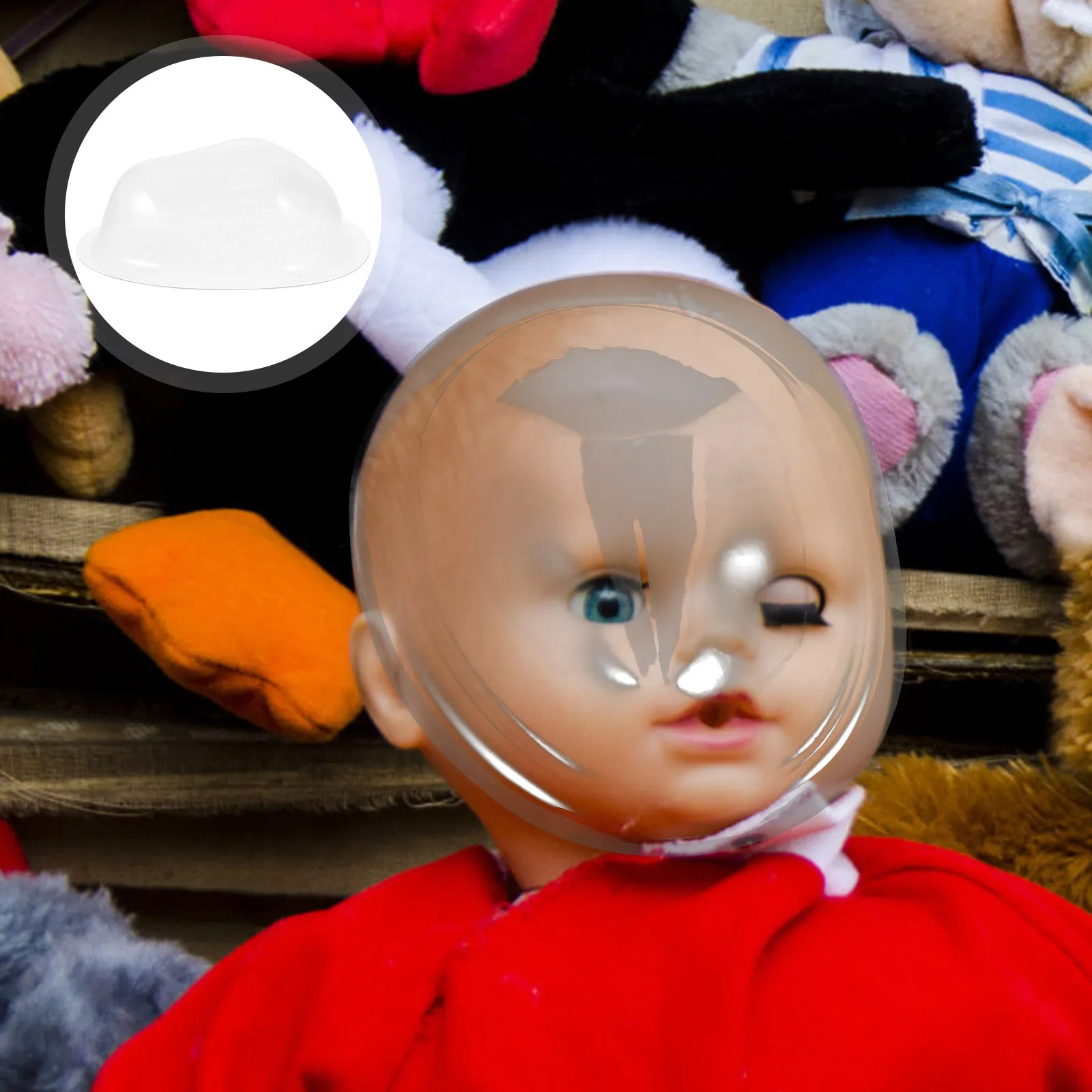 

4pcs Face Protection Clear Plastic Anti-Scratch Mask For Bjd Diy Crafting Accessories Mini Transparent Cover Display Face