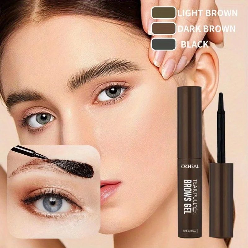 Pegamento para cejas desgarro, tinte rápido para cejas, crema para cejas, mantiene el maquillaje, resistente al sudor e al agua
