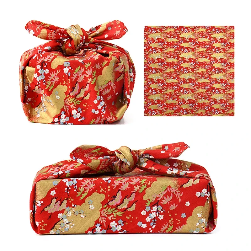 70x70cm Japanese Handkerchief Furoshiki Bento Wrapping Cloth Style Concise Printed Tablecloth Festival Gift Wrapping Towel