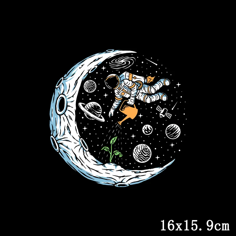 Astronaut Iron On Heat Transfers For Clothing DIY Patches Applique Decoration For Clothes Jacket Backpack