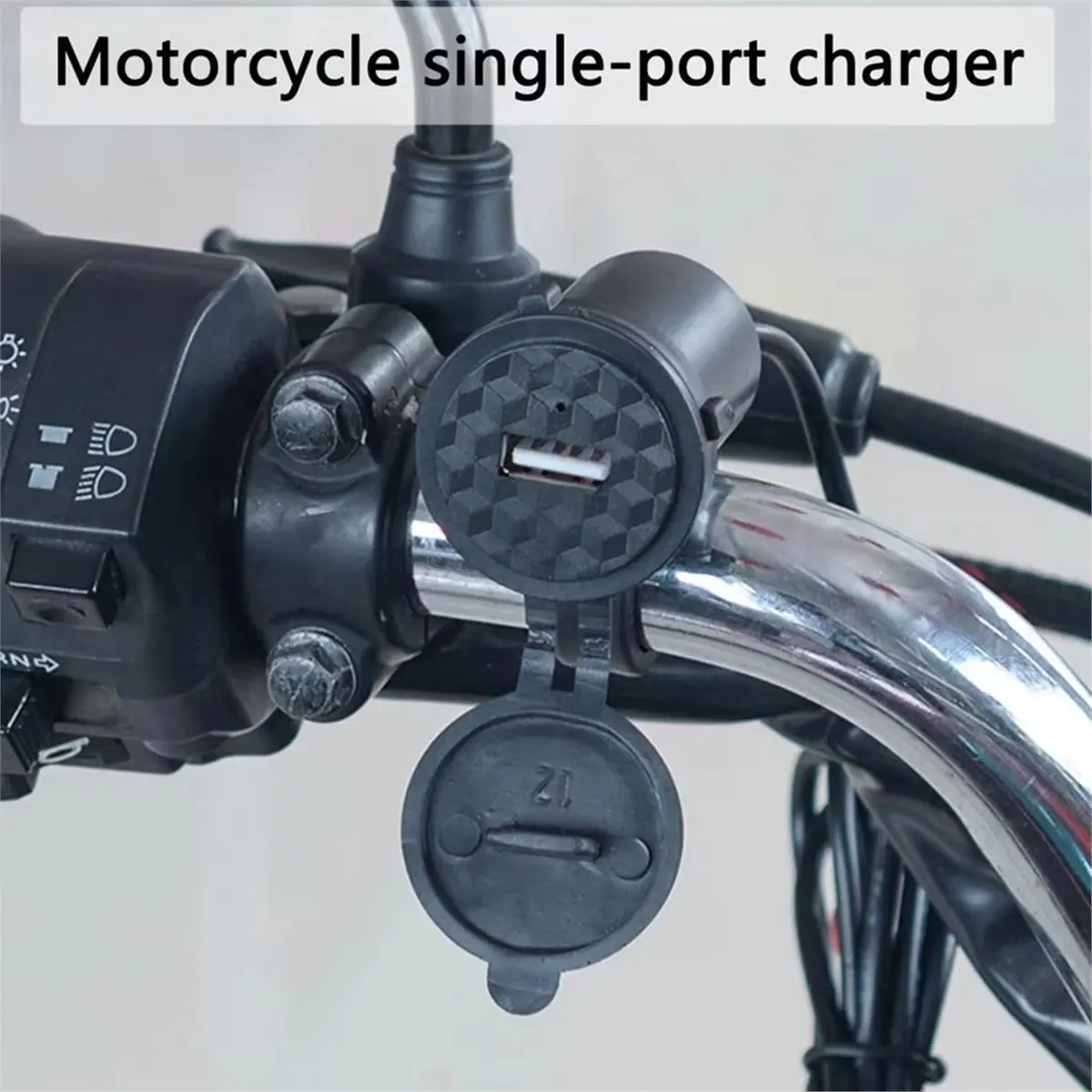 A64I 12V Motorcycle Phone Charger Single Port Waterproof USB Socket Handlebar Phone Charger for Tablets Motorcycle Parts