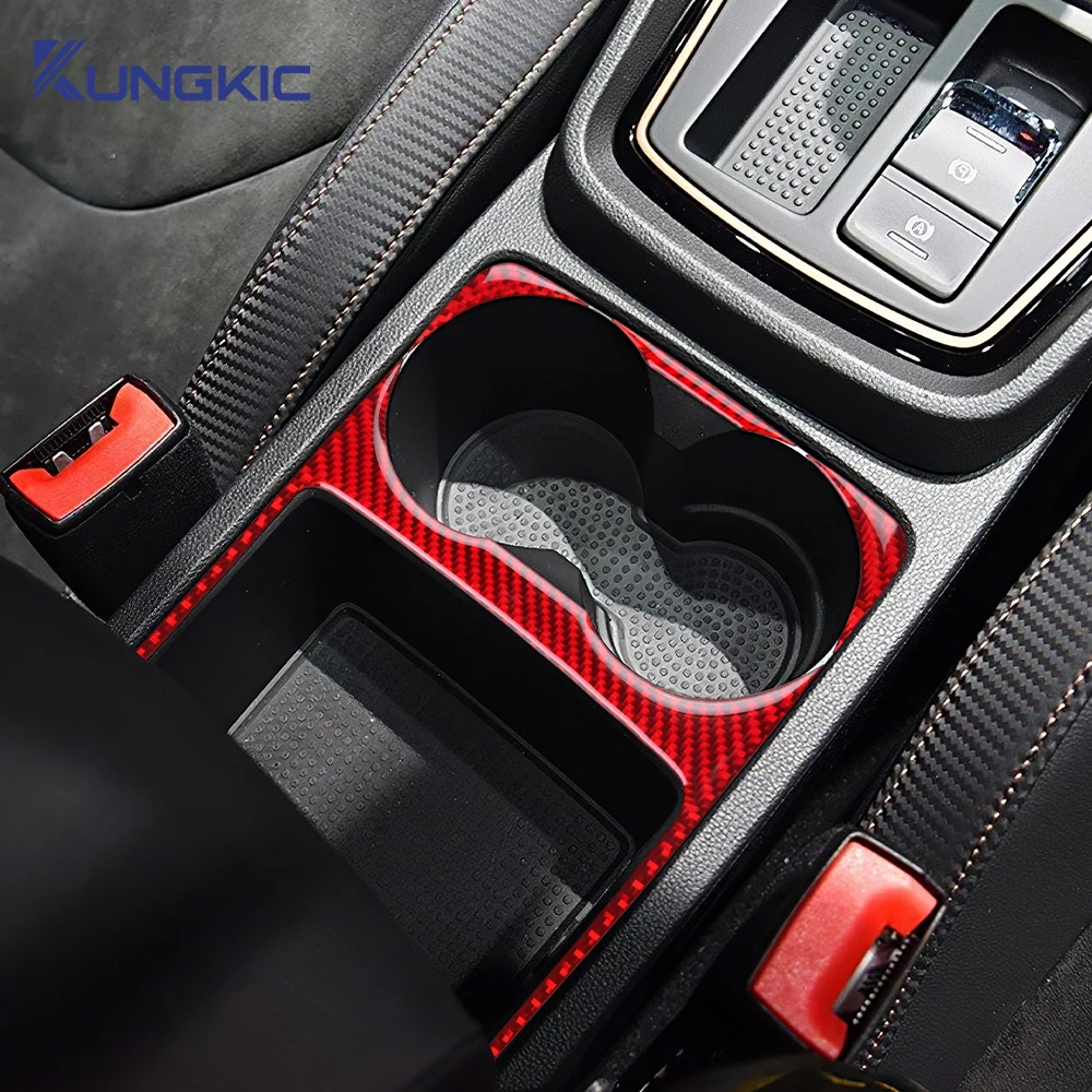 

Real Soft Carbon Fiber Sticker For Seat Leon 2017 2018 2019 LHD RHD Car Water Cup Holder Panel Trim Interior Accessories