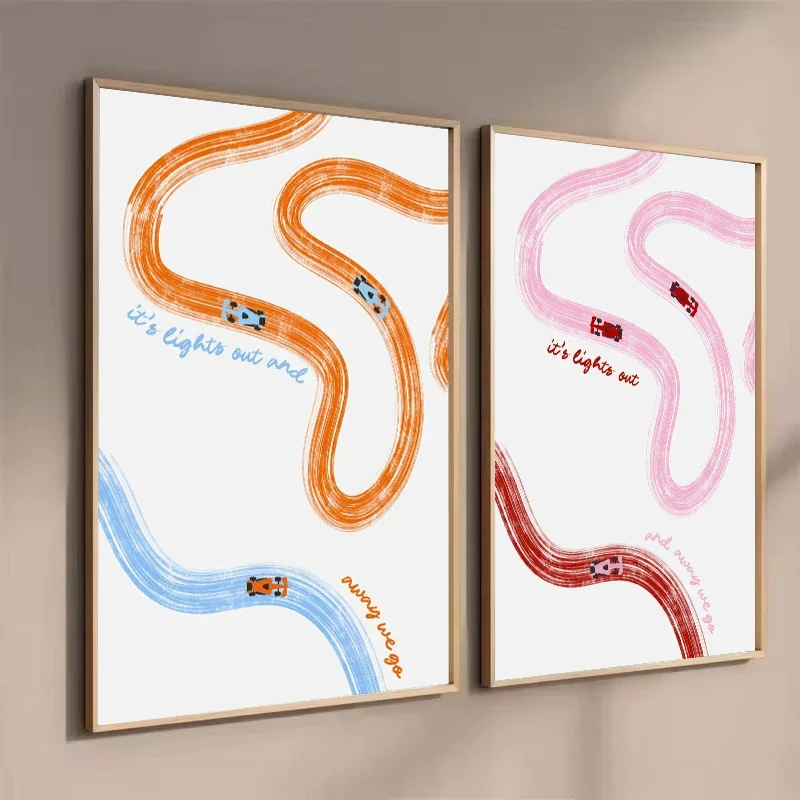 Trendy Racing Car 2026 Grand-prix Motorcade Circuit Track Aesthetic Canvas Poster Printed Wall Art Pictures Home Decor Gift
