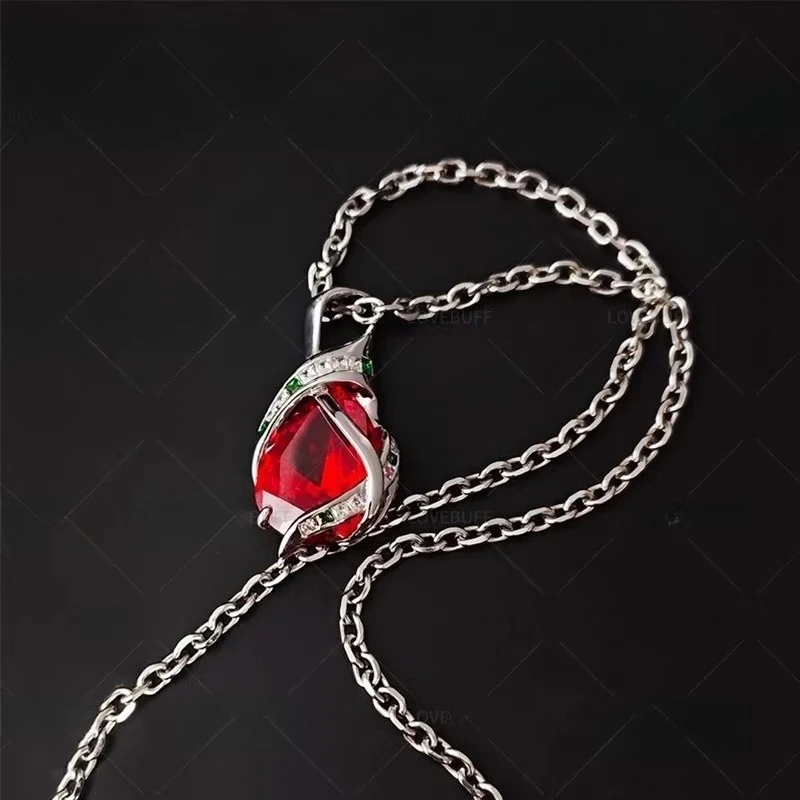 Game Identity V Embalmer Necklace Aesop Carl Red Stone Fashion  Pendant Jewelry Cospaly Doujin Brithday Gifts for Women Girls
