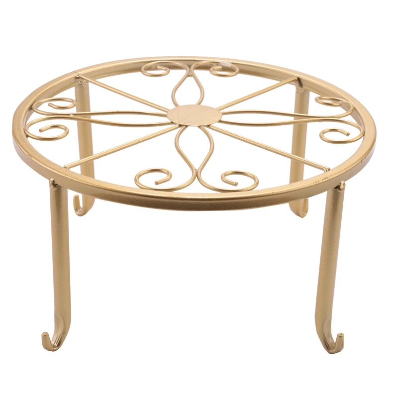 Piso Ferro Pot Stand para Flower Plant, Prateleira, Prateleiras Do Jardim, Round Rack, Varanda, Home Decor