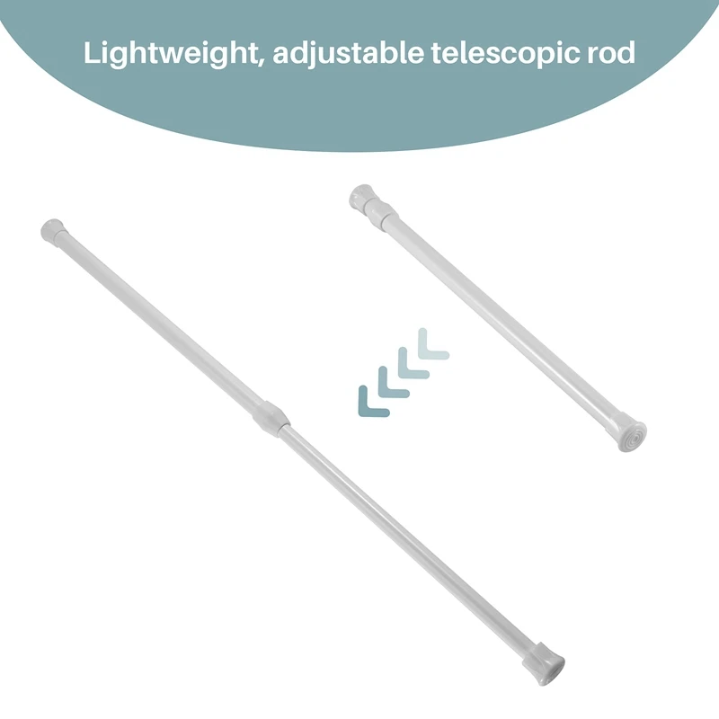 FULL-Telescopic Shower Rod Shower Curtain Rod Telescopic Rod Rod Shower White