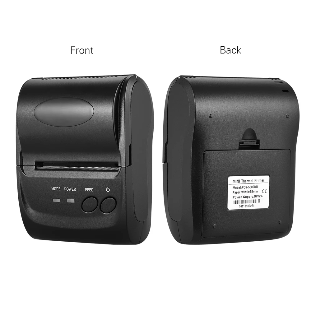 【Sale】POS-5802DD Mini Portable Wireless USB Thermal Printer Receipt Ticket POS Printing for IOS Android  retail