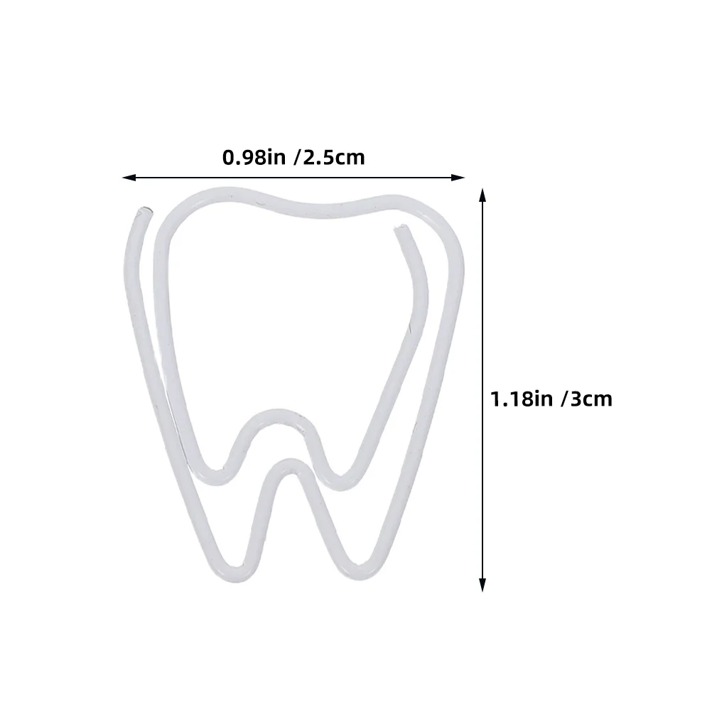 150Pcs Tooth Shaped Paper Clips Metal Binder Clips White Office Supplies for Organizing Documents Files Journaling