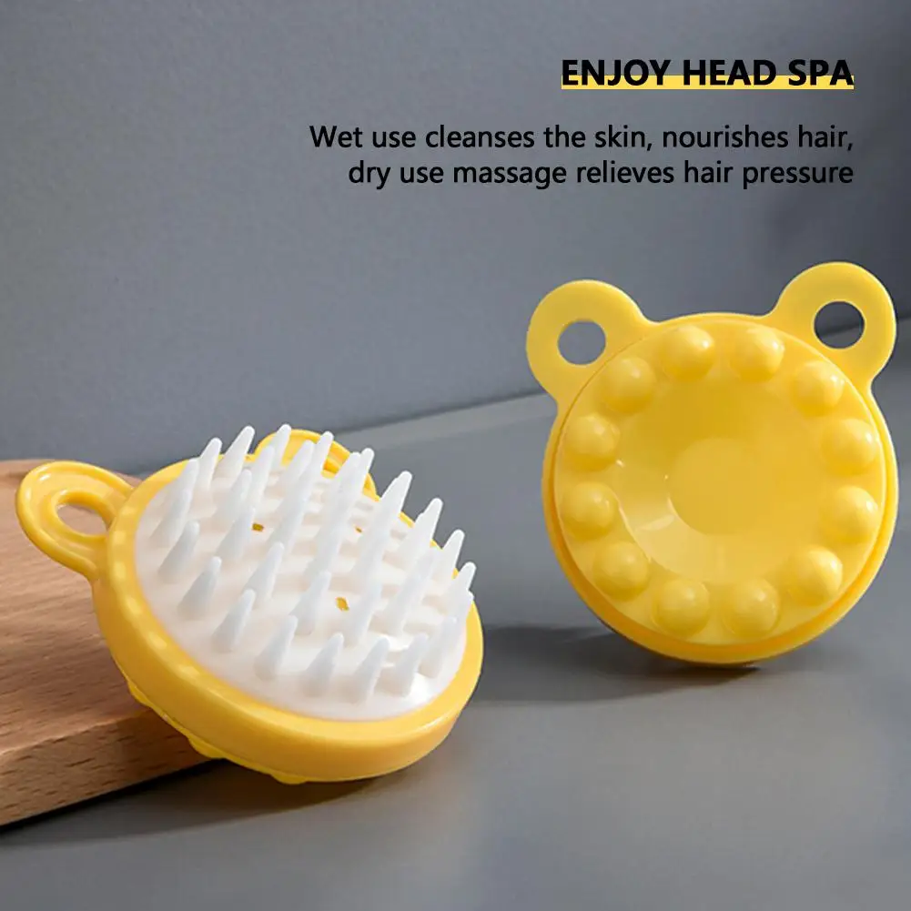 Silicone Shampoo Massage Brush Head Scalp Massage Hair Washing Comb Bath Shower Brush Salon Hairdressing Tool