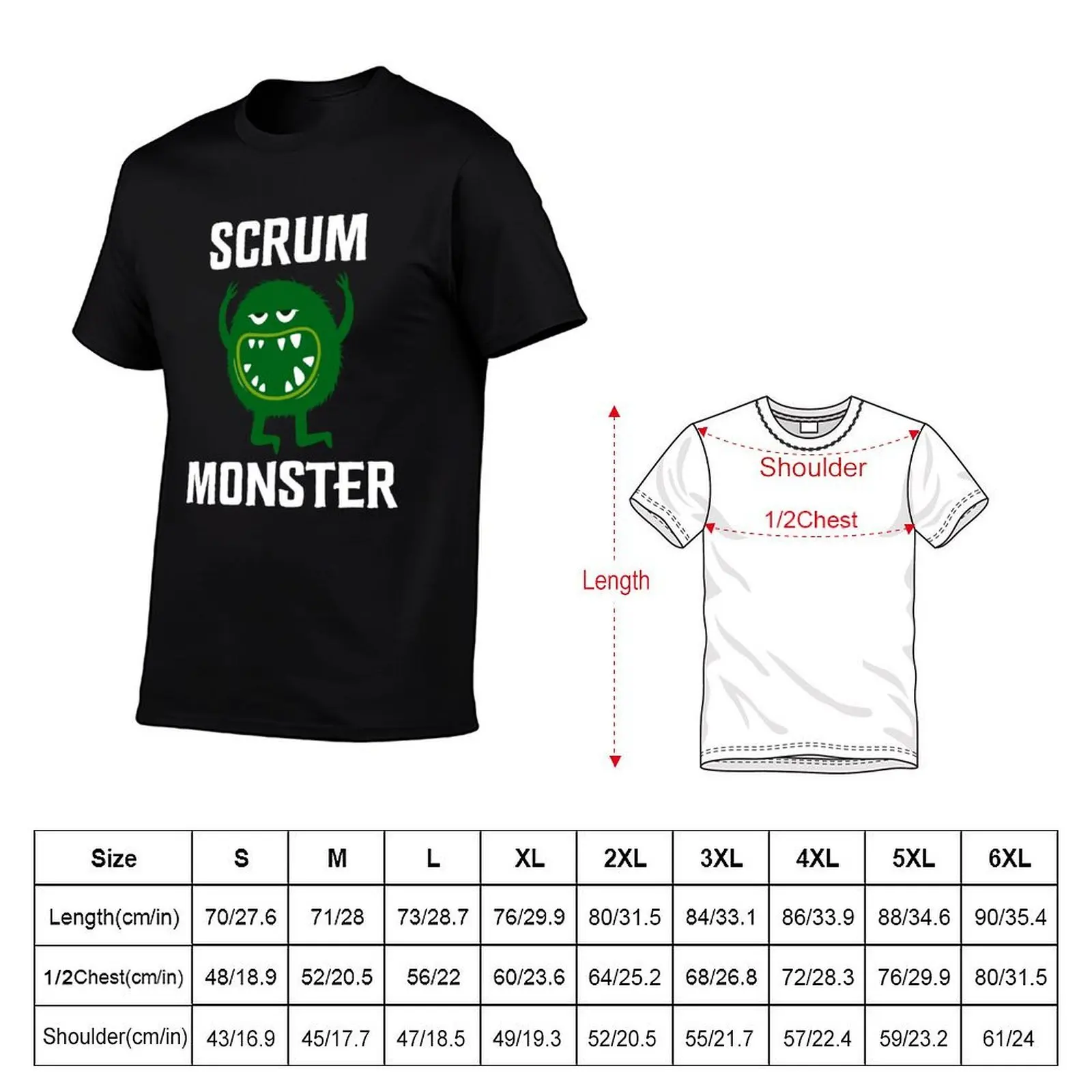 Scrum Master / Monster Funny Agile Backlog T-Shirt Work Wear Simple Tee Shirt T-Shirt - view 5