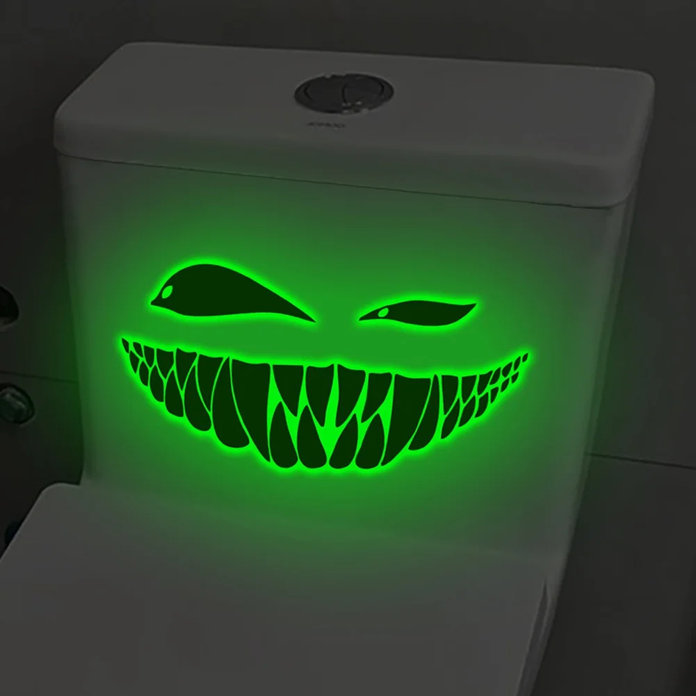 Removable Vinyl Glow Toilet Sticker Bathroom Decoration Luminous Effect Moisture Resistant Single-piece Design