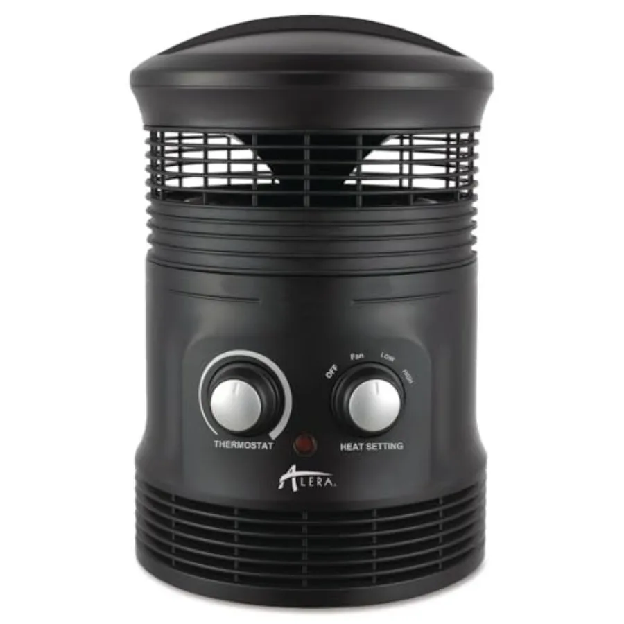 360 Deg Circular Fan Forced Heater, 750 W, 8 x 8 x 12, Black