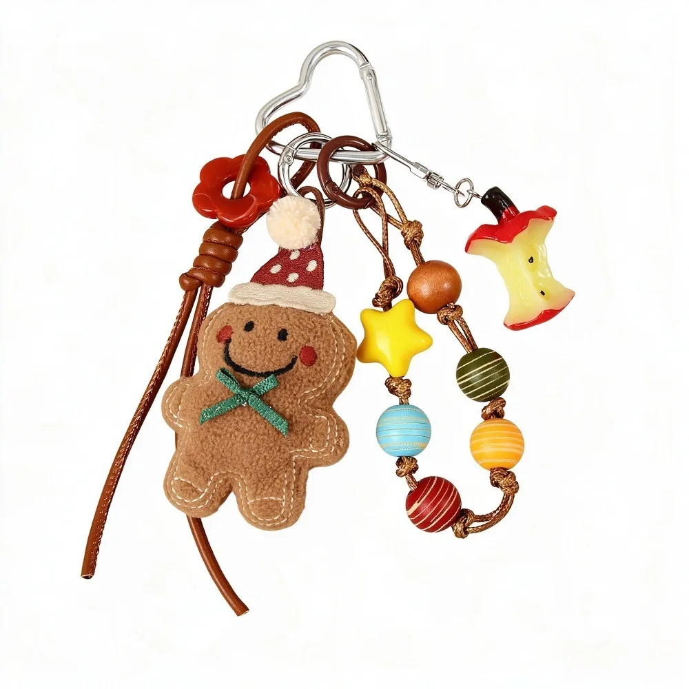 Niedlicher Lebkuchenmann-Taschenanhänger, Plüsch-Stoff-Autohänger, Schlüsselanhänger-Geschenk für die Weihnachtsserie – Detail 5