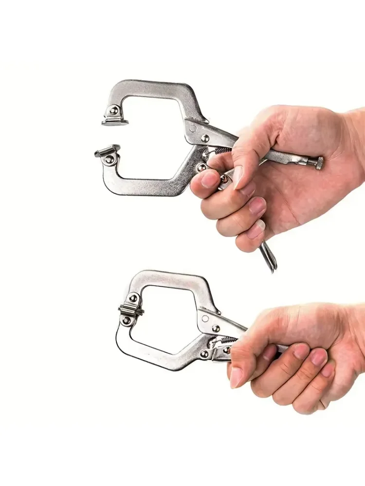6.5inch Heavy-Duty Locking C-Clamp Pliers Adjustable Welding Clamp Clip and Regular Tips Woodworking Welding Fixing Hand Tool view 2