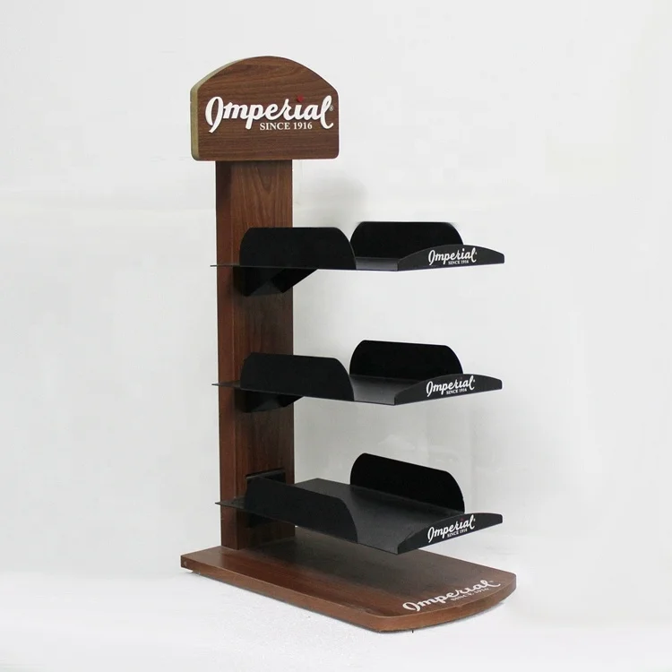 

APEX Shop Counter 3 Tiers Wood Metal Hat Cap Display Rack