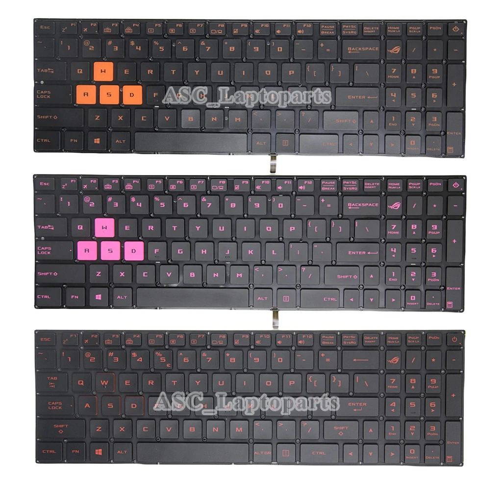 

New Arabic Latin Spanish Hungarian UK US Keyboard for Asus FX502V FX502VM FX502VS FX502VT FX502VY FX60VM ZX60V BACKLIT &Palmrest