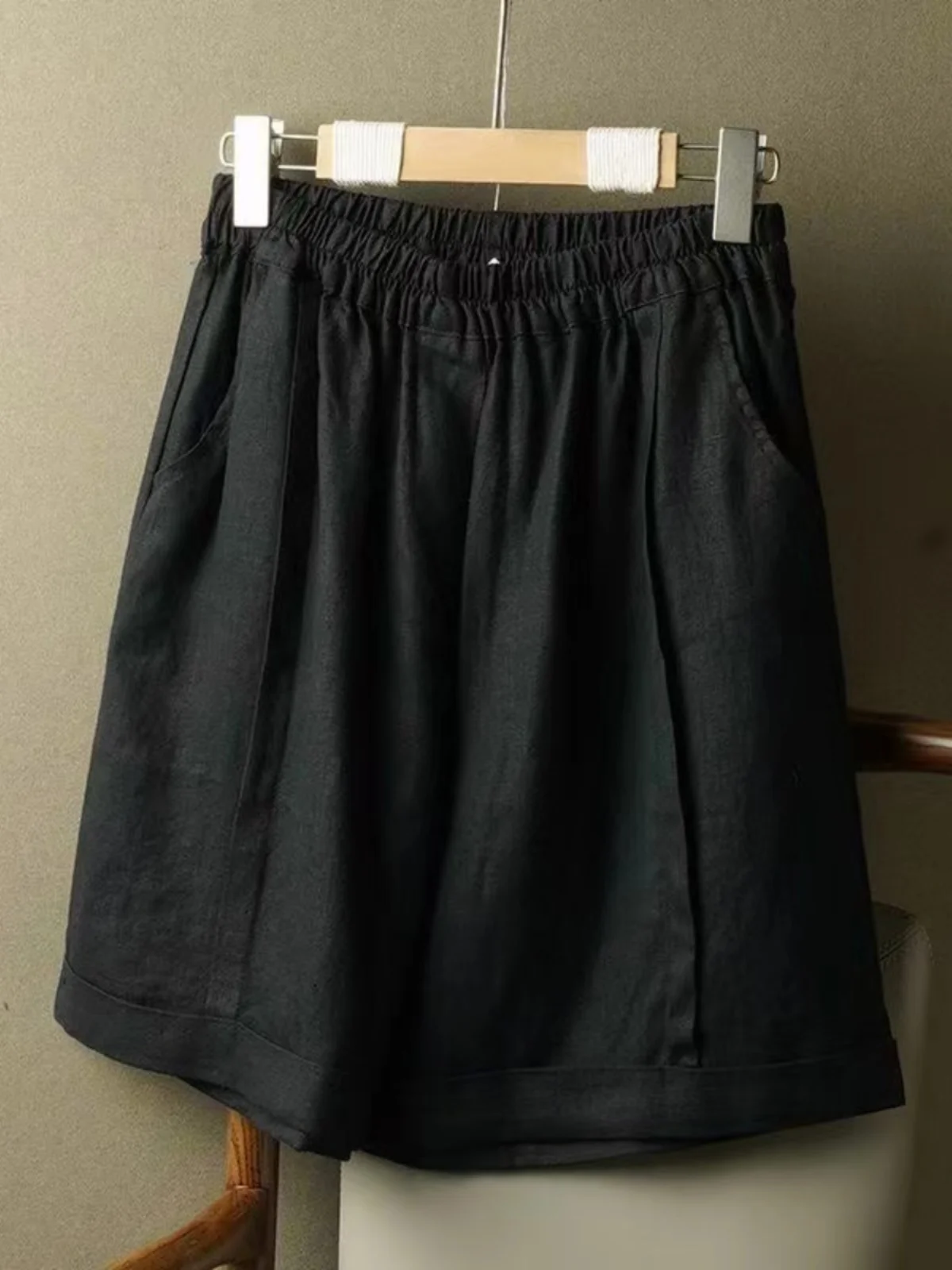 تنفس رقيقة ort السراويل عالية الخصر مكبل مستقيم الساق واسعة الساق السراويل اللون الفني Sle حجم كبير الملابس النسائية