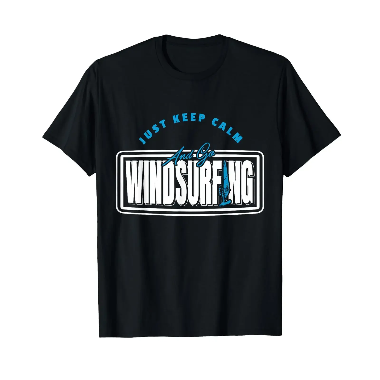 Keep Calm Windsurfing Surfer Windsurfer Sail T Shirt vintage Washed designer clothes homme Unisex graphic Casual Breathable
