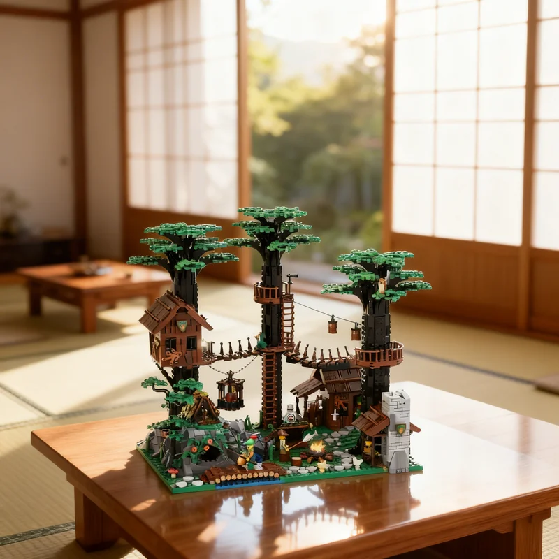 

3084 детали MOC S: Модель Замка-штаба Лесных людей, конструктор, креативный подарок, DIY, декор для демонстрации, премиум-класс для взрослых и детей, для дома и офиса