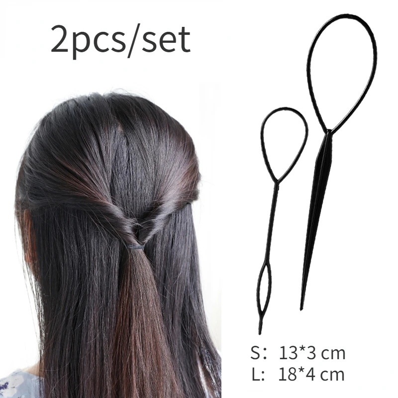 Korean 1/2/3/4pcs Ponytail Hair Styling Tools Ponytail Holder Topsy Loop Hair Bun Maker Braids Beauty Accessories Hairdressing