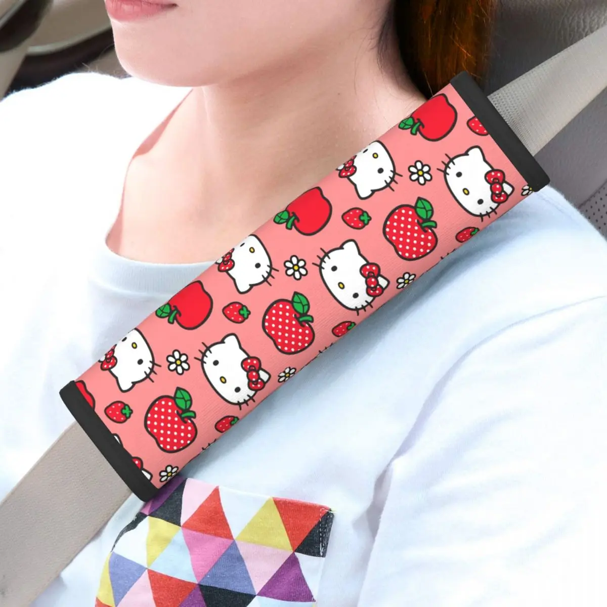 

2 Pack Sanrio Cute Hello Kitty Car Seat Belt Pads Backpack Shoulder Pad Sanrio Cartoon Automotive Seat Belt Cushion Pad Cover