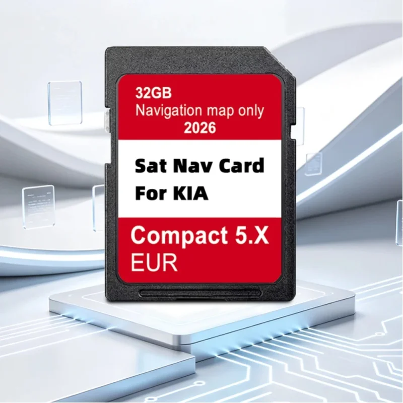 SD-Karte Compact 5.X für KIA Carens Ceed Niro Optima Picanto Rio Soul Sportage Stonic Auto-Navigation GPS-Update EU-Karte Version 2026