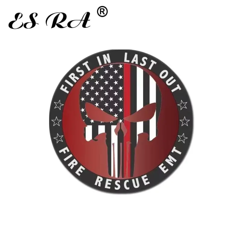 สติ๊กเกอร์รถ Punisher Fire Rescue Pegatinas ทหาร Decals ไวนิลกันน้ําสําหรับมอเตอร์เหยือกตู้เย็นสเก็ตบอร์ดกระเป๋าเดินทาง