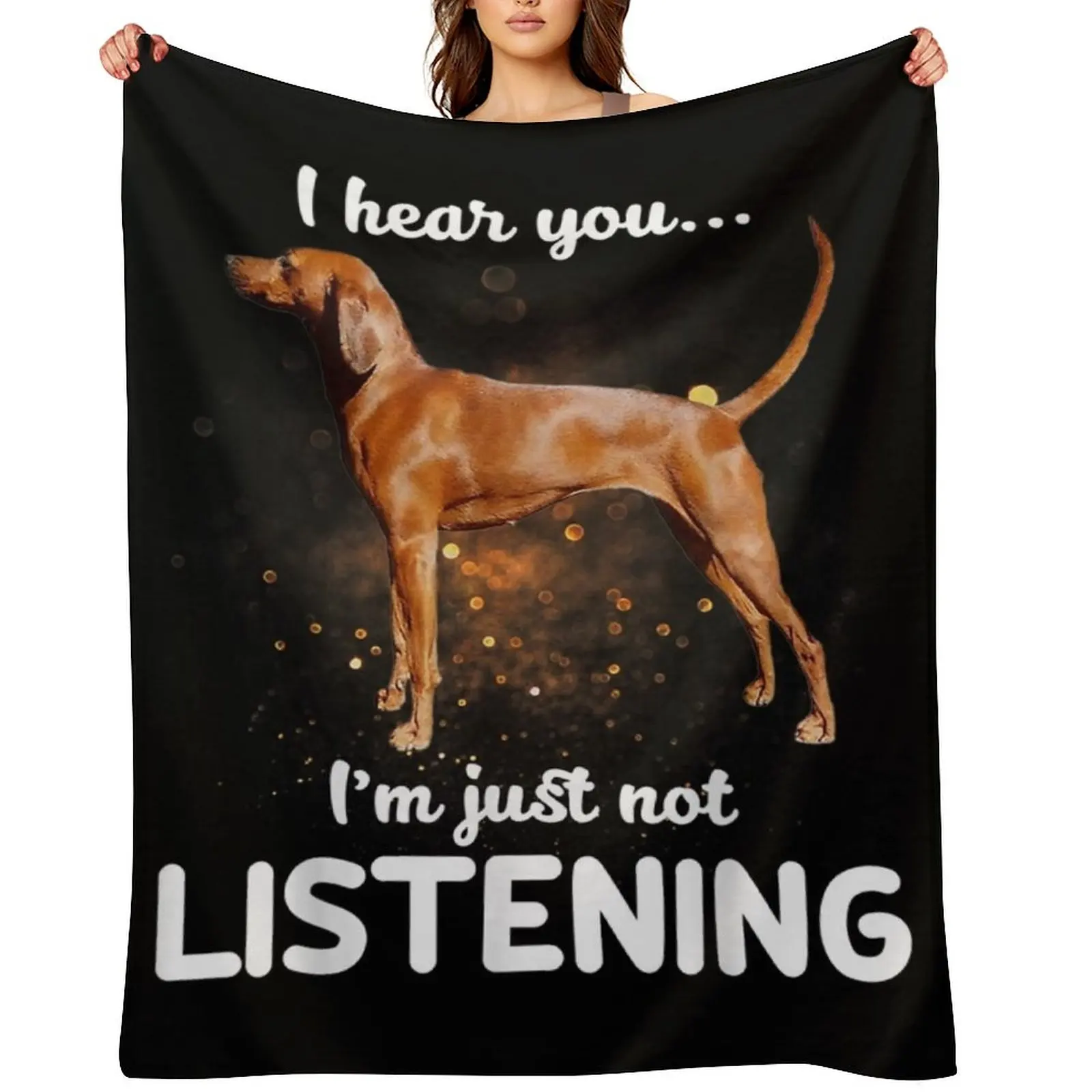 Funny Redbone Coonhound Throw Blanket Furry Flannels Nap Sofas Blankets