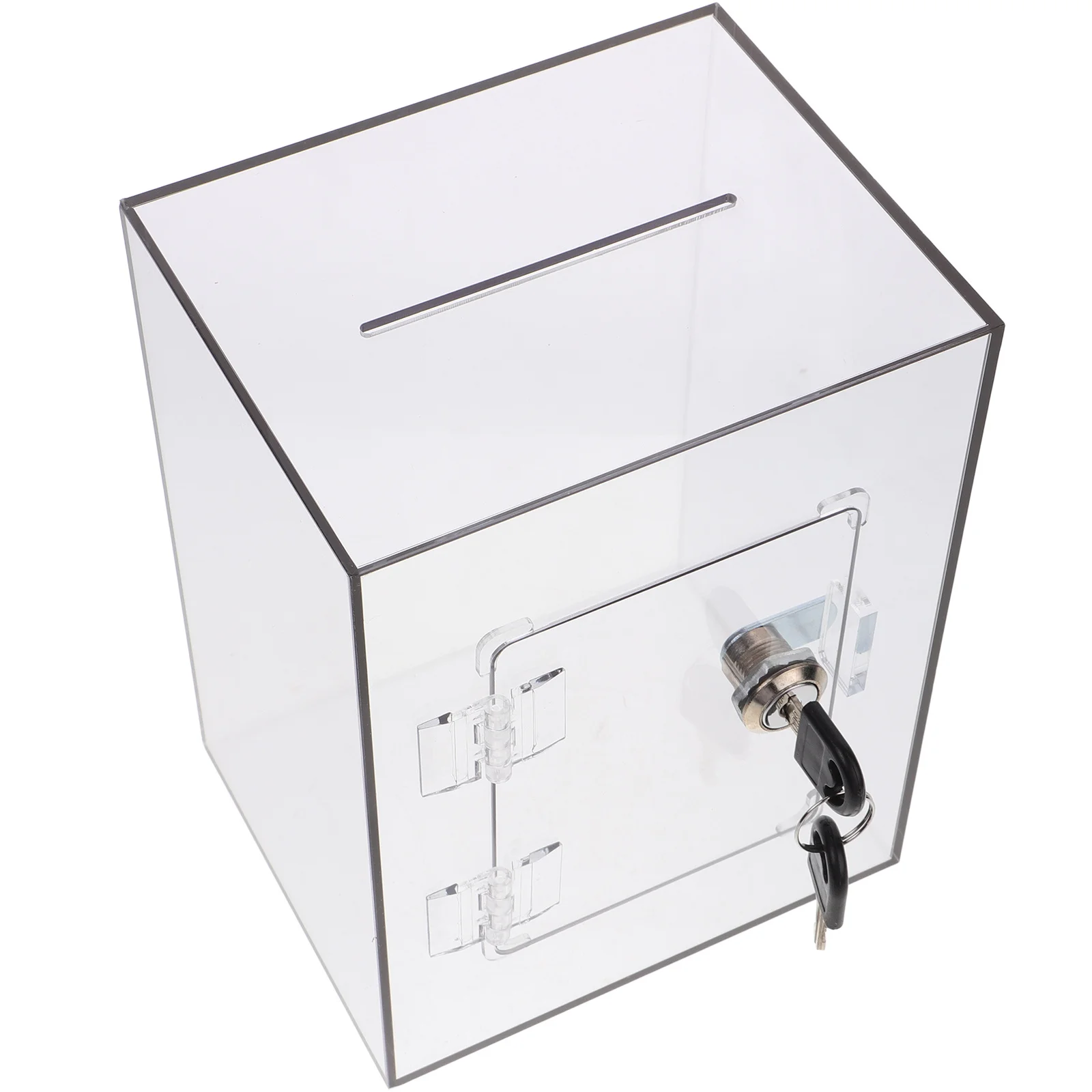 

Acrylic Box with Lock Clear Donation Container for Fundraising Ballot Voting Suggestion Letter Collection Safe